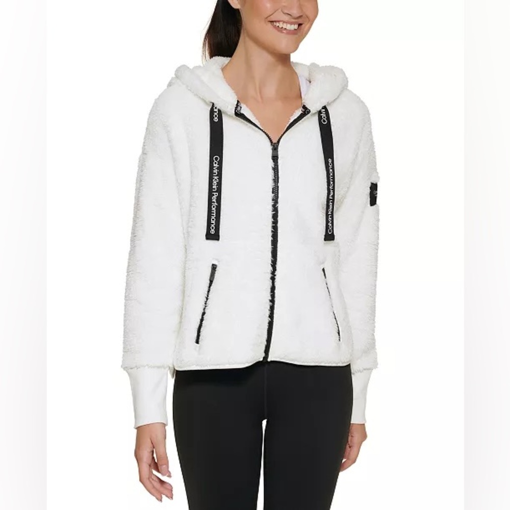 Calvin Klein • Sherpa Teddy Zip Up Hooded Jacket • SIZE XXL